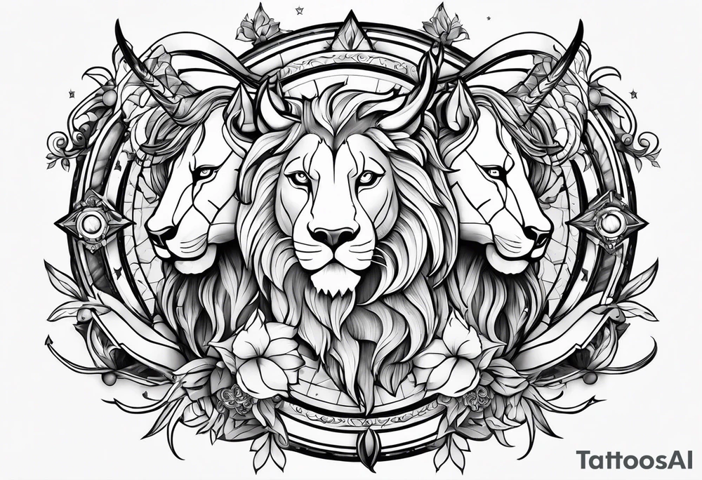 Zodiac Leo and sagittarius tattoo idea