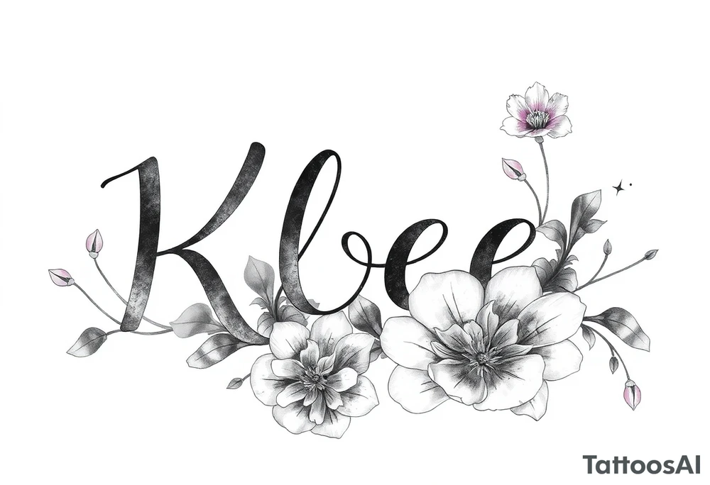 The name Kloee, with flowers Lillie's tattoo idea