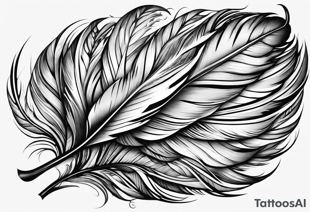 Folded feather tattoo idea