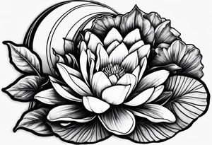 Lilly pad and crescent moon tattoo idea