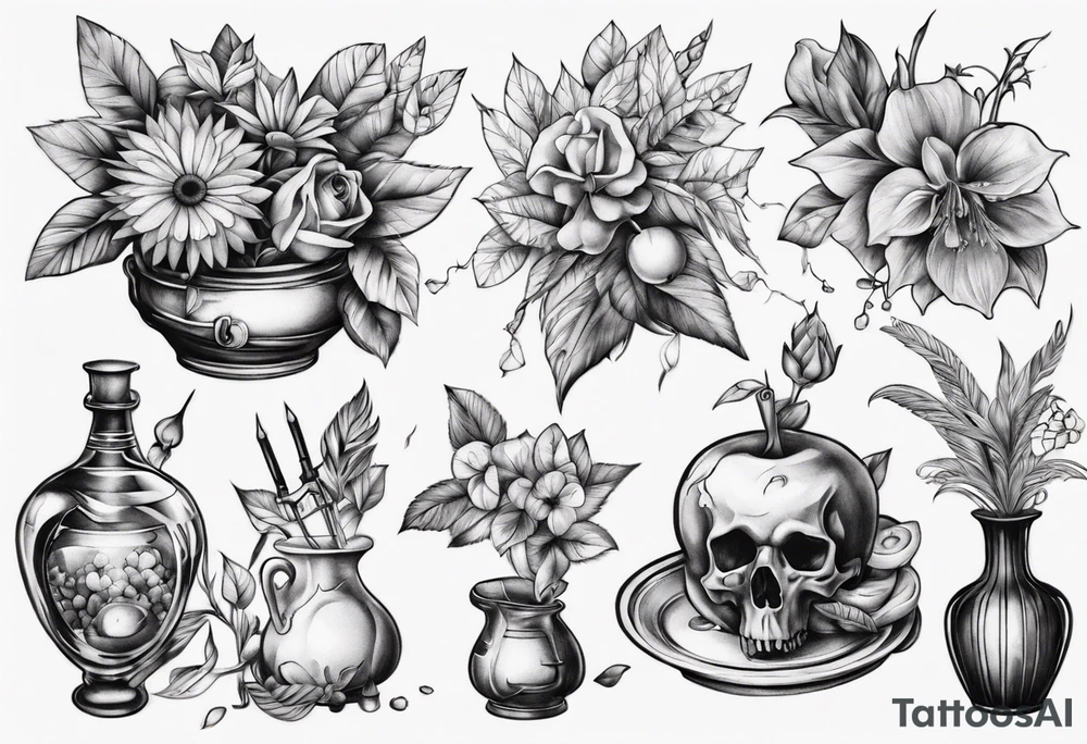 Still life scene tattoo idea