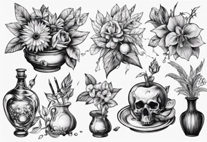 Still life scene tattoo idea