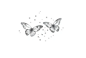 Simple butterflies with lots of sparkles and some bubbles tattoo idea