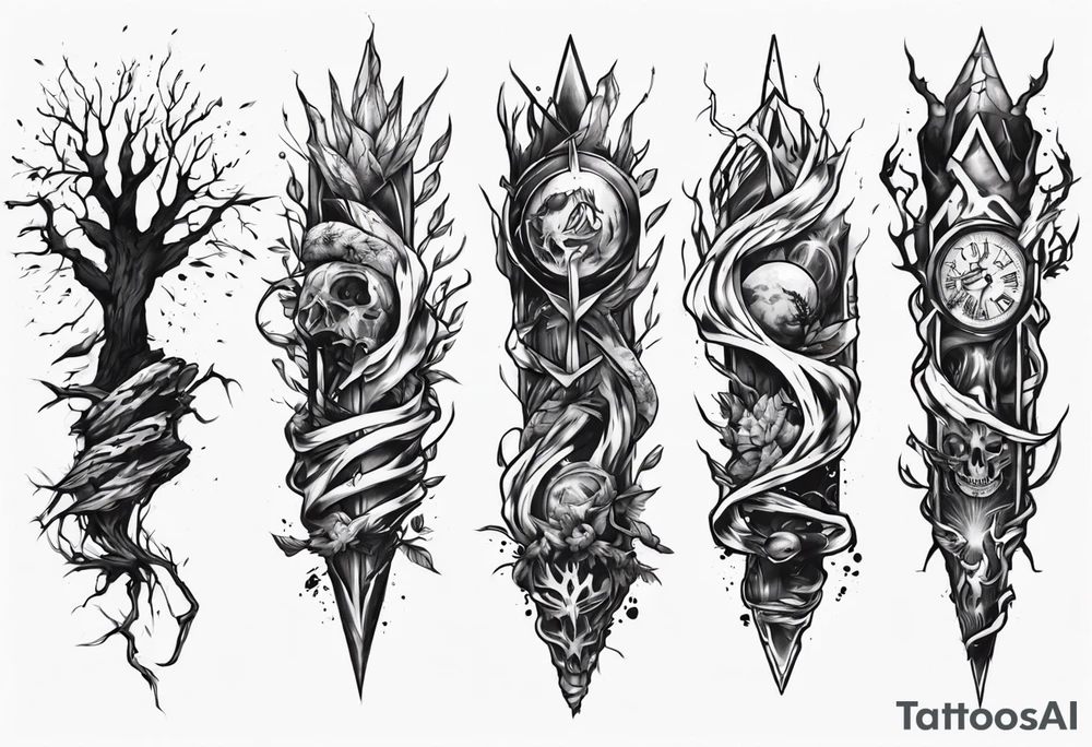 Double tree forearm alive tattoo idea