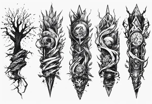 Double tree forearm alive tattoo idea