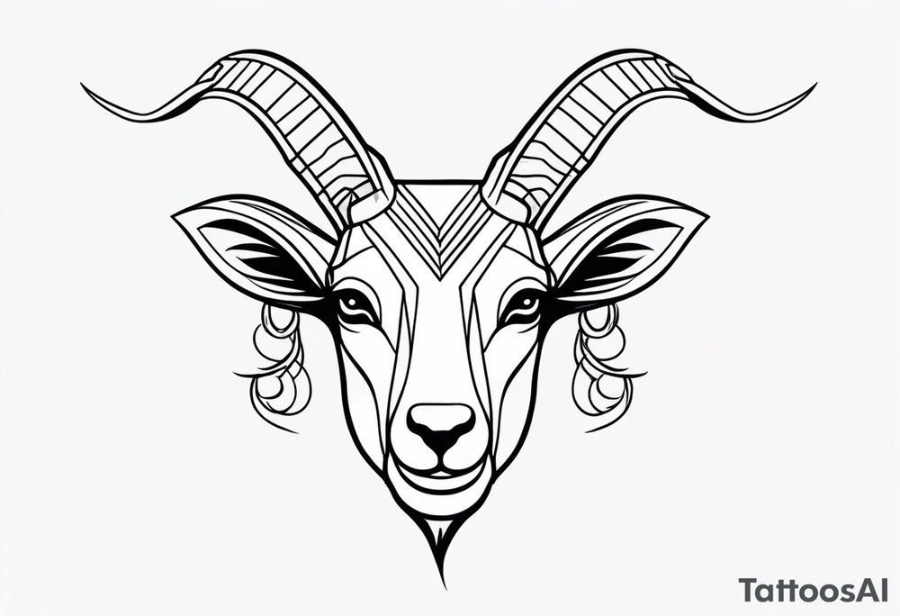 goat animal tattoo idea