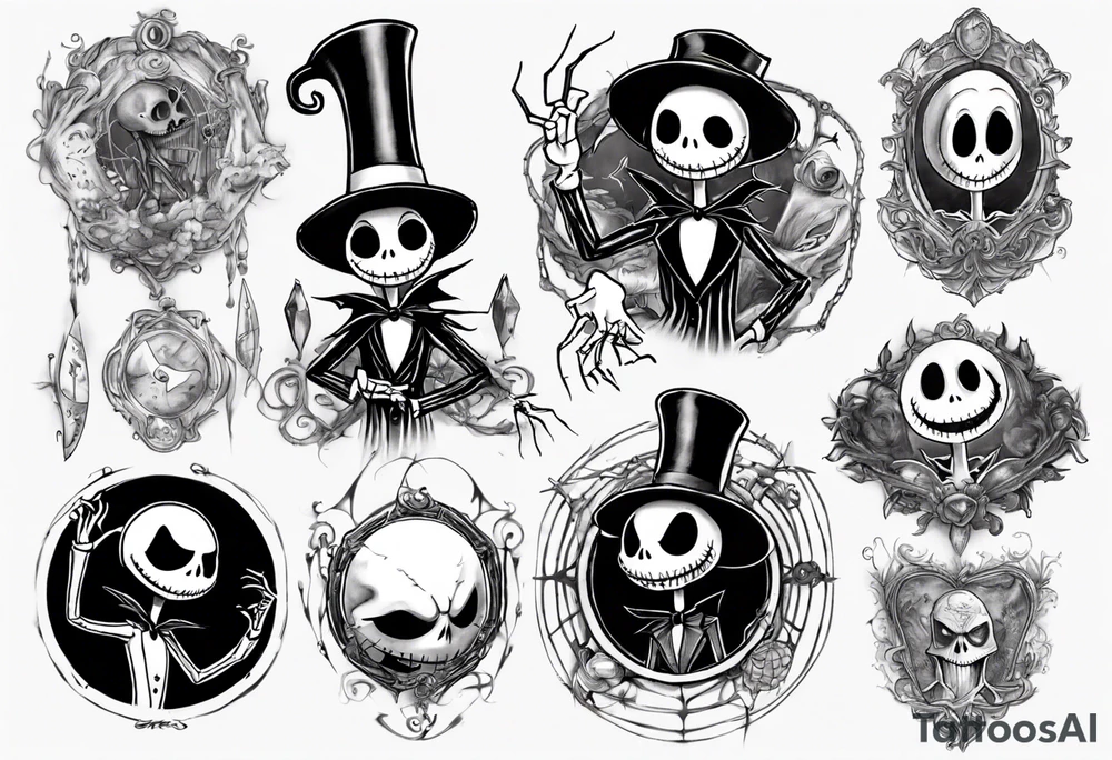 jack skellington and 
zero tattoo idea