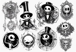 jack skellington and 
zero tattoo idea