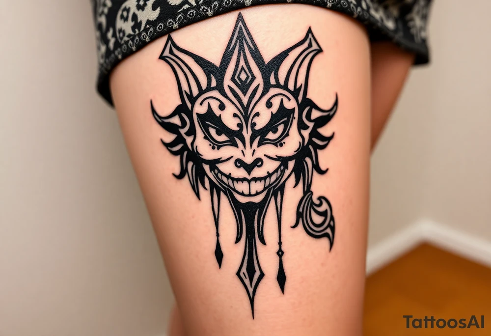Candy new age joker face dripping tattoo idea