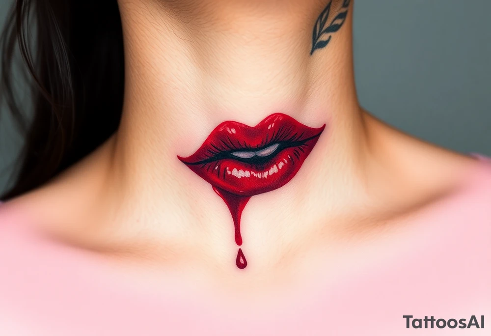 Stain from lipstick kiss tattoo idea