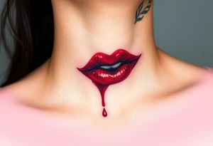 Stain from lipstick kiss tattoo idea