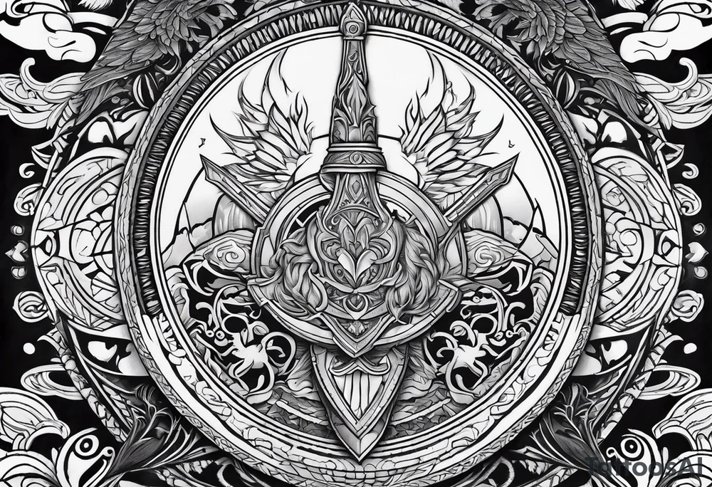 Valhalla sword shield tattoo idea