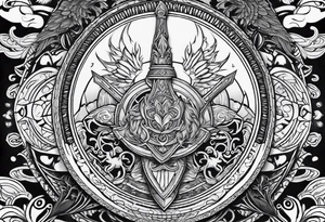 Valhalla sword shield tattoo idea