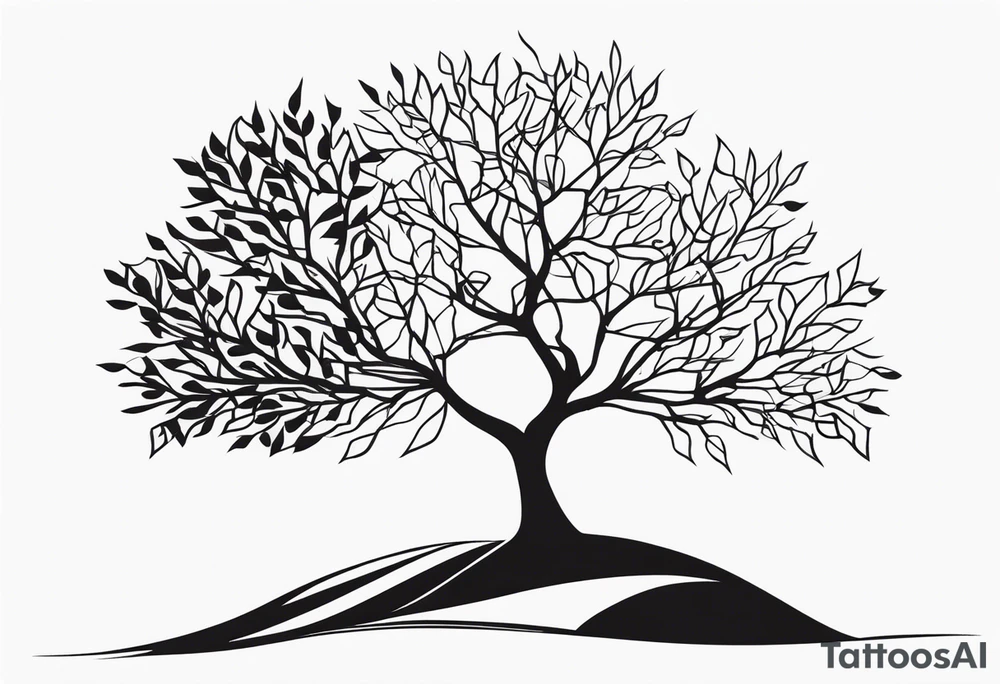 Abstract tree silhouette tattoo idea