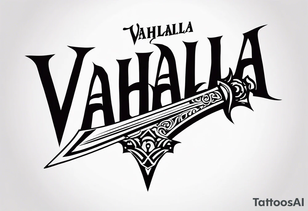 Valhalla sword tattoo idea