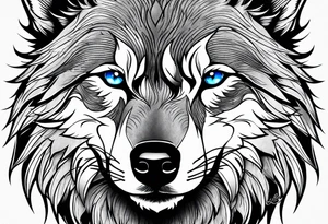 wolf with blue eyes tattoo idea