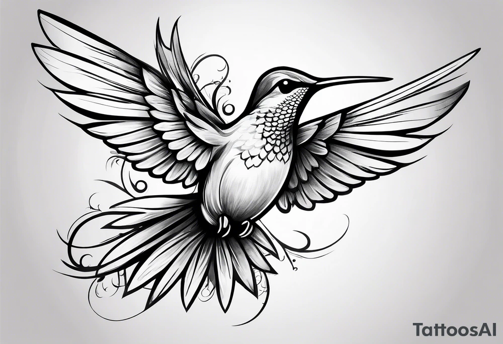simple hummingbird tattoo idea