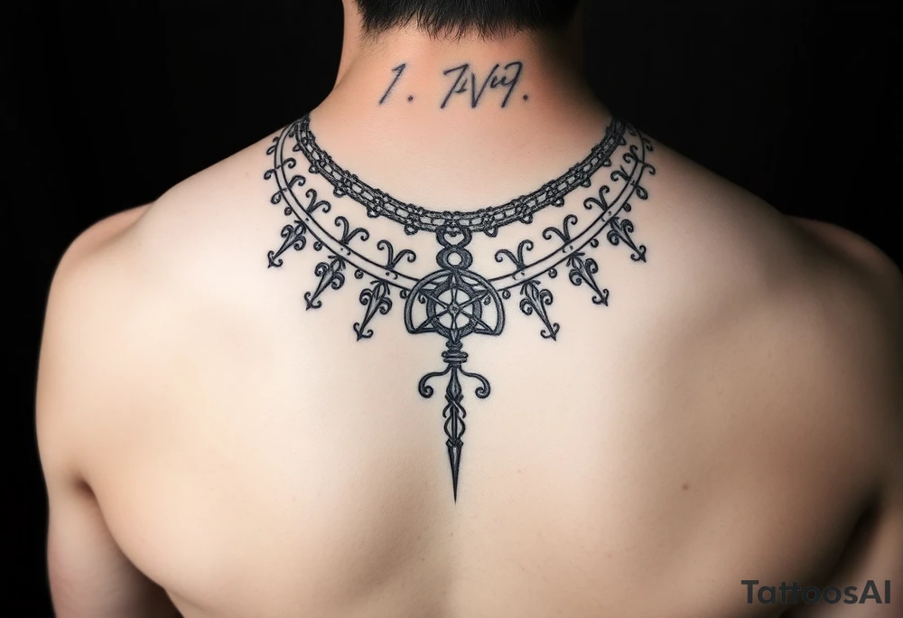 create a asatru norse choker necklace for a neck tattoo on a female with the runes love and protection and self love in it tattoo idea