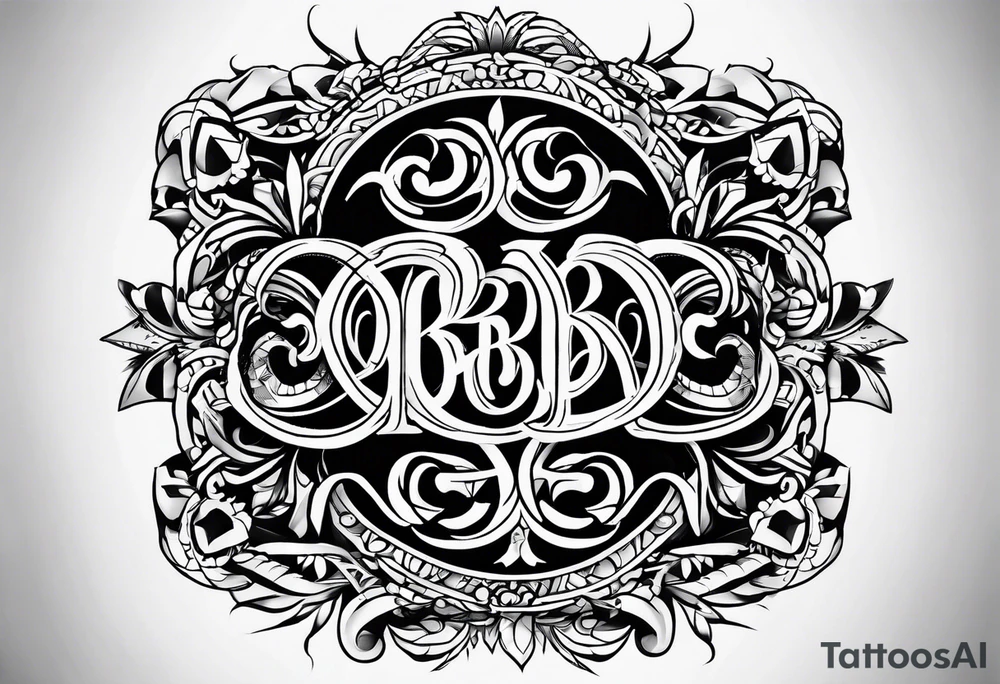 only letters "MRBG" tattoo idea