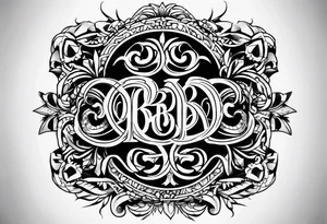 only letters "MRBG" tattoo idea