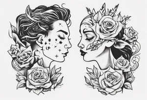 A matching tattoo about high best friends and existential crisis tattoo idea