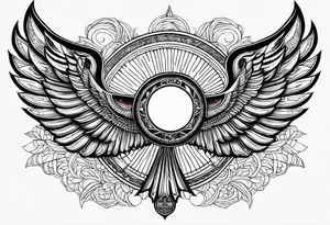 Egyptian winged sun, solar eclipse tattoo idea