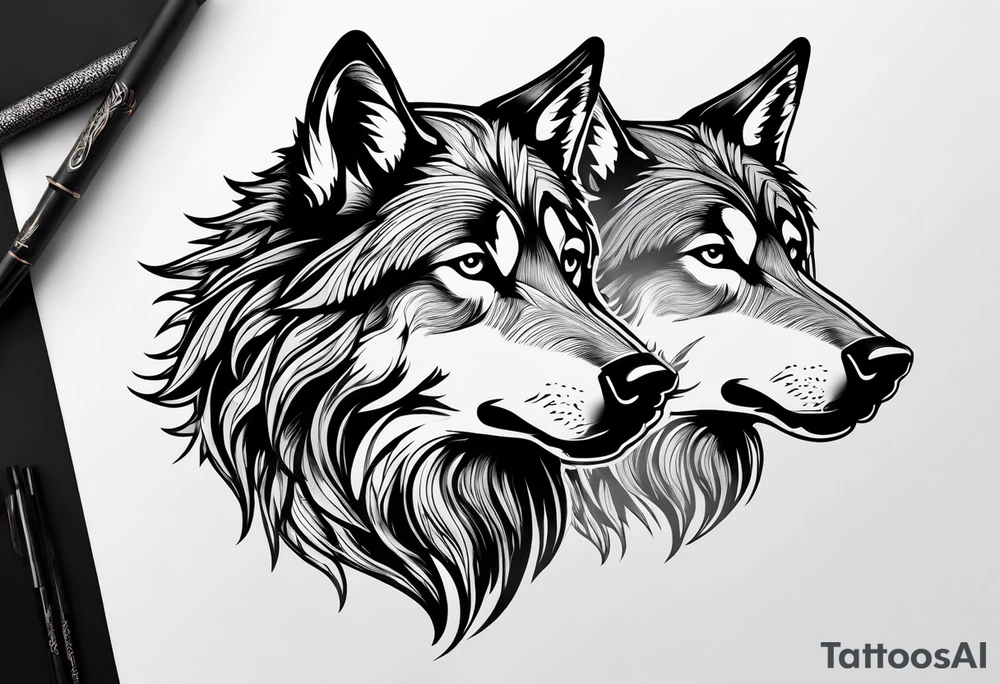 Howling Wolfpack tattoo idea