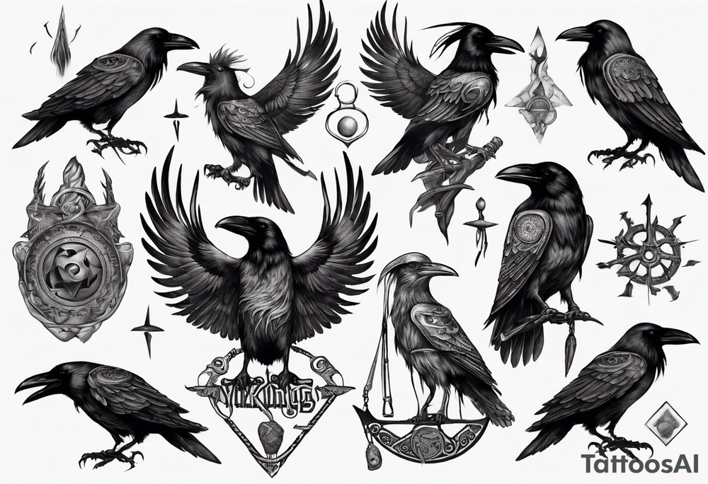 raven from the vikings era tattoo idea