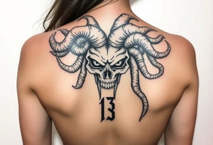 powerful medusa for women. Simple but intricate. The number 13 somewhere in the tattoo. tattoo idea