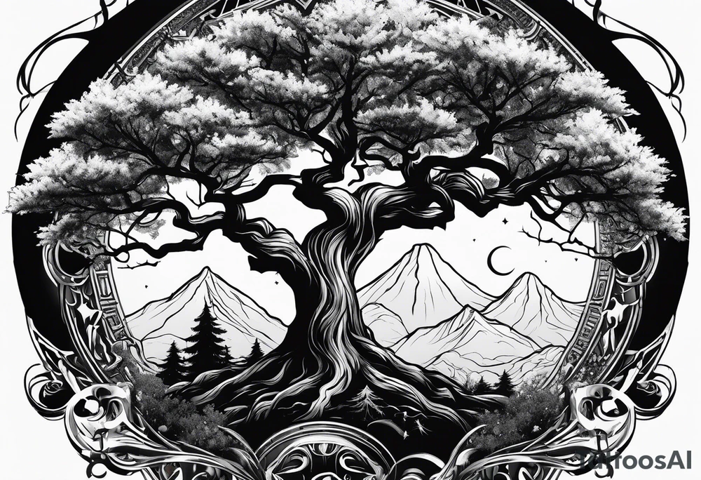 Tree with Star fighters tattoo idea