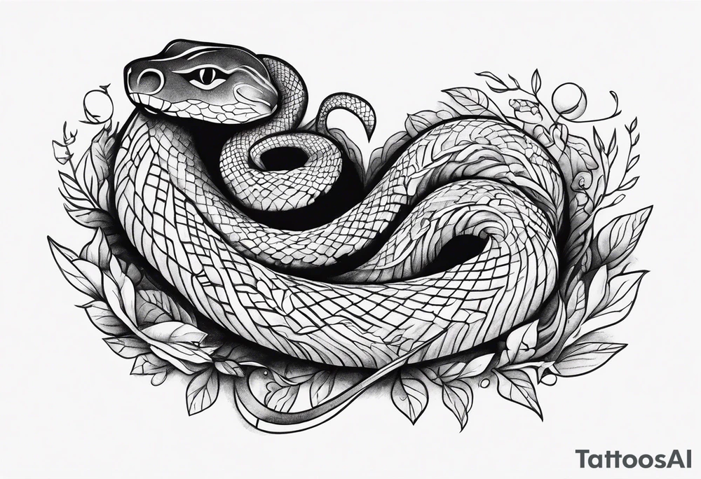 a snake who has swallowed a heart tattoo idea