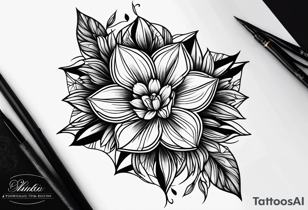 Forearm mandala tulips design tattoo idea