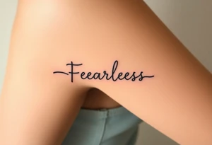 A heartbeat line transitioning into the word "Fearless," symbolizing overcoming fear tattoo idea