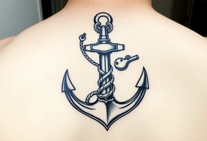 Anchor with a weasel weaving thru it tattoo idea