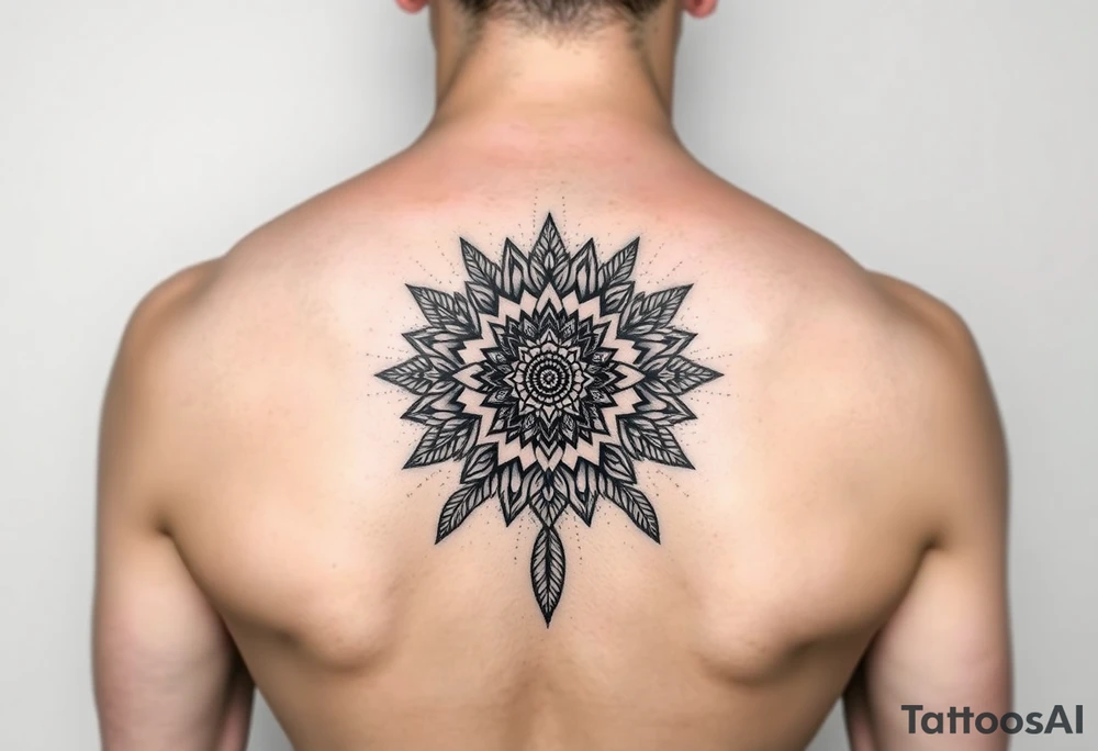 spiritual feathers ornamental mandala shaman tattoo idea