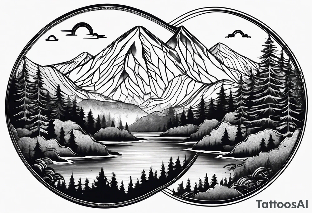 Montagne circle tattoo idea