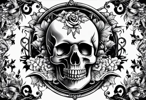 memento mori with angles tattoo idea