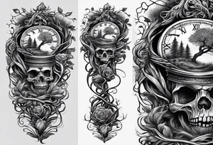 tattoo of roots wrapped around a hour glass tattoo idea