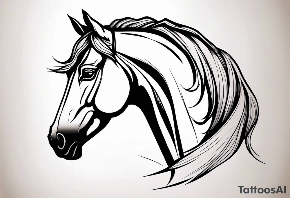 Horse portrait no shading tattoo idea