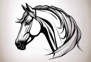 Horse portrait no shading tattoo idea