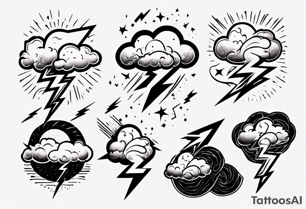 lightning from cloud tattoo idea