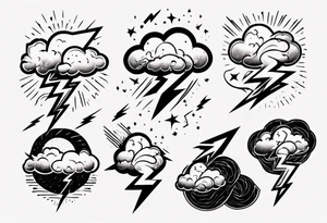 lightning from cloud tattoo idea