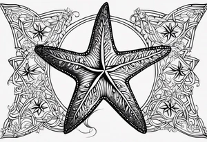 Starfish olive branch tattoo idea