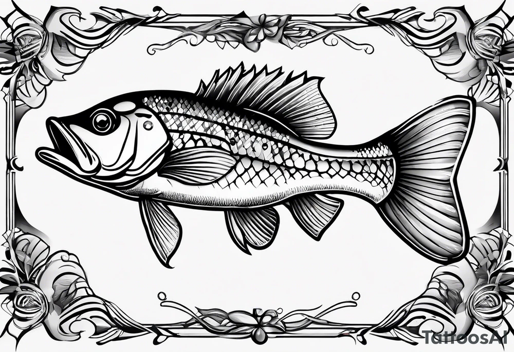 bass chasing lure tattoo idea