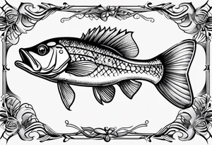 bass chasing lure tattoo idea