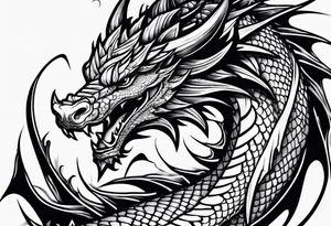 dragon with a sword tattoo idea