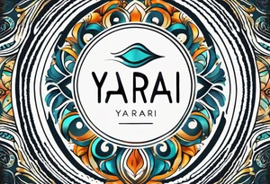 a a simple easily drawn logo for a bikini brand called Yaraí. Simple logo and unique design symbolizing the meaning "lively waters" . Spiral included in the logo tattoo idea