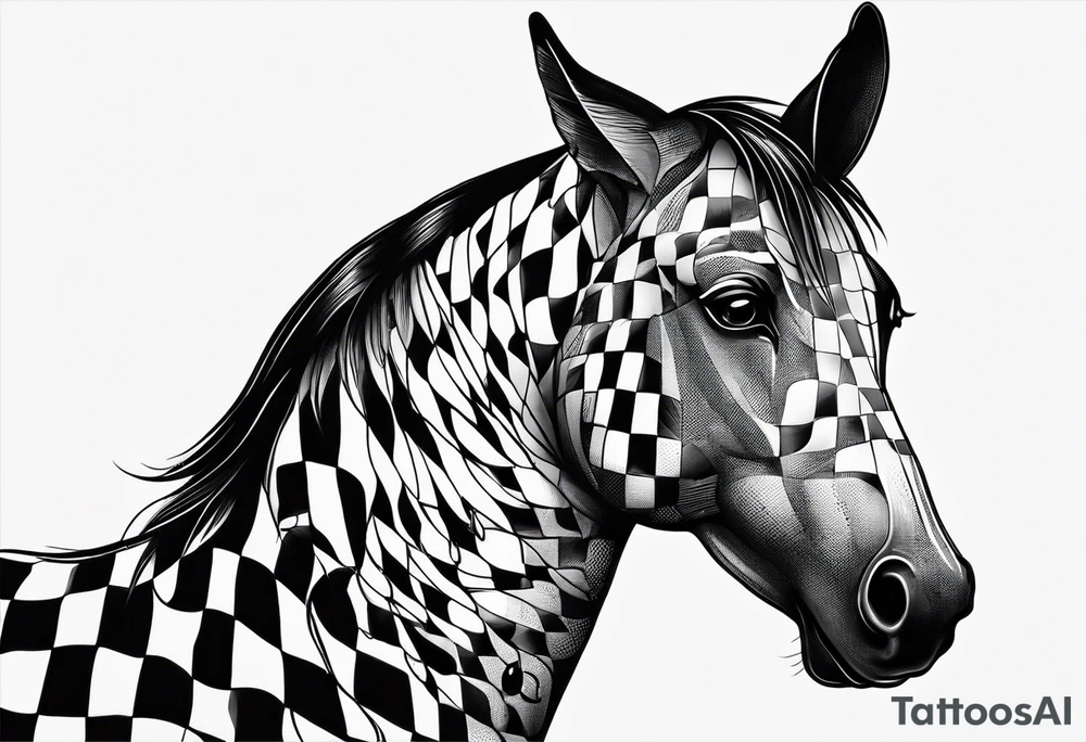 Koolie cross kelpie checker board tattoo idea