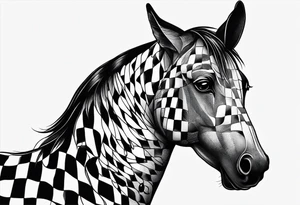 Koolie cross kelpie checker board tattoo idea