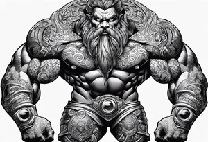full body strong mythical giant cyclops tattoo idea